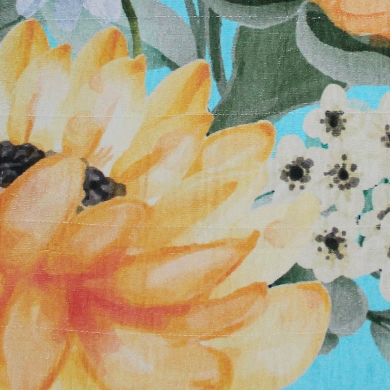 summer flowers teal yellow plants easidry camping mat